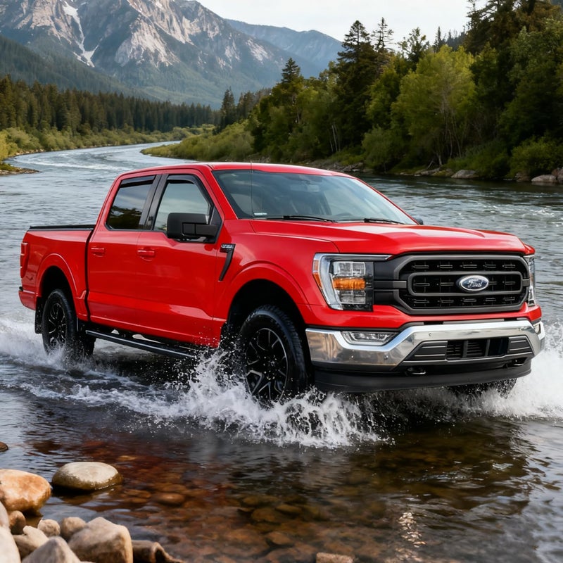 Darodcar in-Channel Window Visor Window Vent Deflectors Rain Guards for 2015-2020 Ford F-150 Crew & Supercrew Cab, 2017-2025 F-250 F-350 F-450 F-550 Super Duty cab, 4-Piece Set with Metal Clips - Image 3